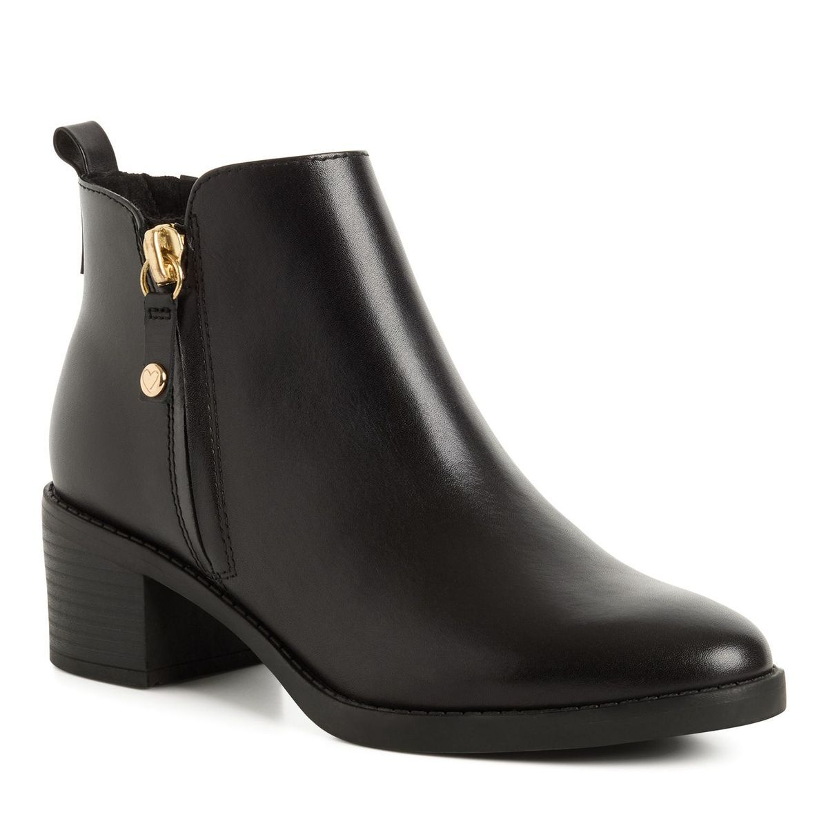 Bottine en cuir noir, MARCO TOZZI