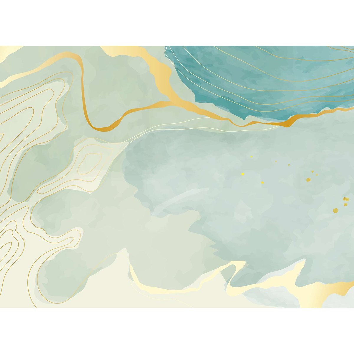 Papier peint art abstrait bleu et or effet marbre moderne bleu, HEXOA