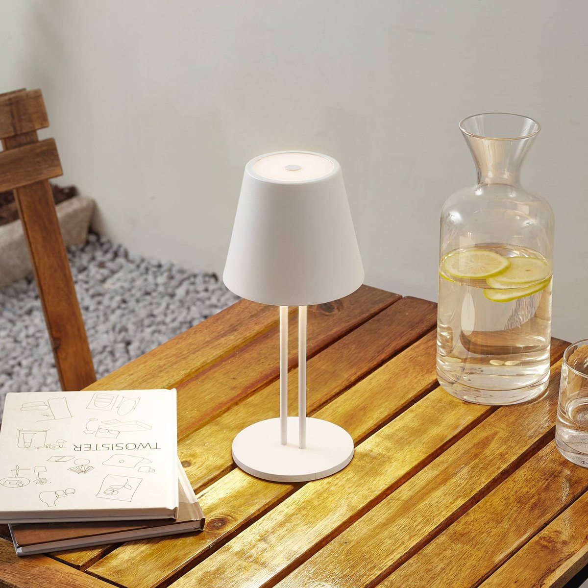 Luminaire de terrasse en métal moderneLED blanc, LINDBY