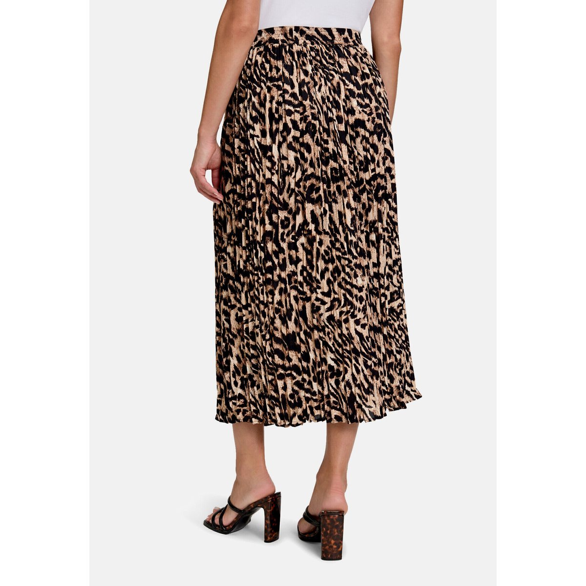 Jupe plissée à élastique noir/beige, BETTY BARCLAY