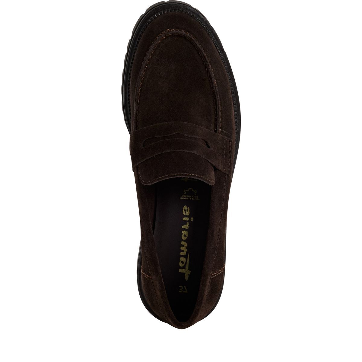 Slipper en cuir marron mocca, TAMARIS
