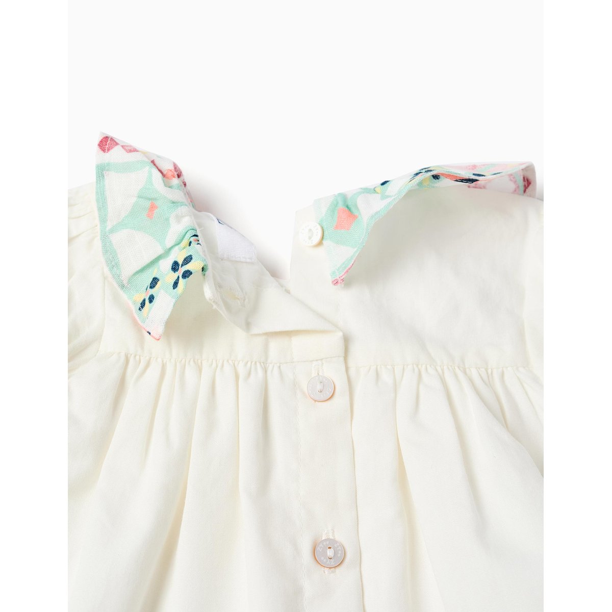 Blouse en coton + bloomer avec motif mosaïque blanc, ZIPPY