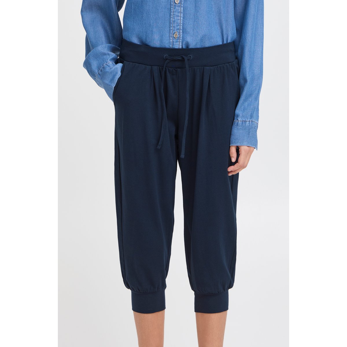 Pantalon en jersey, longueur cheville bleu copenhagen night, B.YOUNG