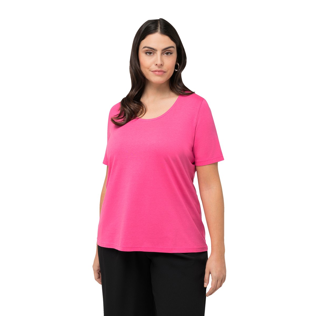 T-shirt col rond et manches courtes rojo hibisco, ULLA POPKEN