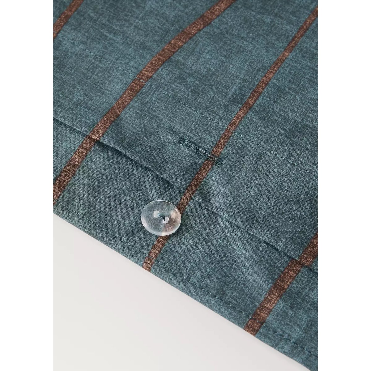 Housse de couette 100 % coton rayures Lit 180/200 cm bleu pétrole, MANGO HOME
