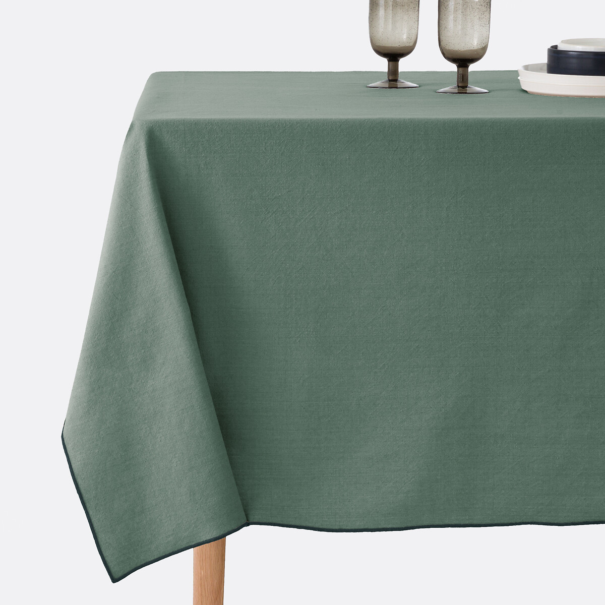 Nappe coton lavé, Tampa vert grisé, LA REDOUTE INTERIEURS