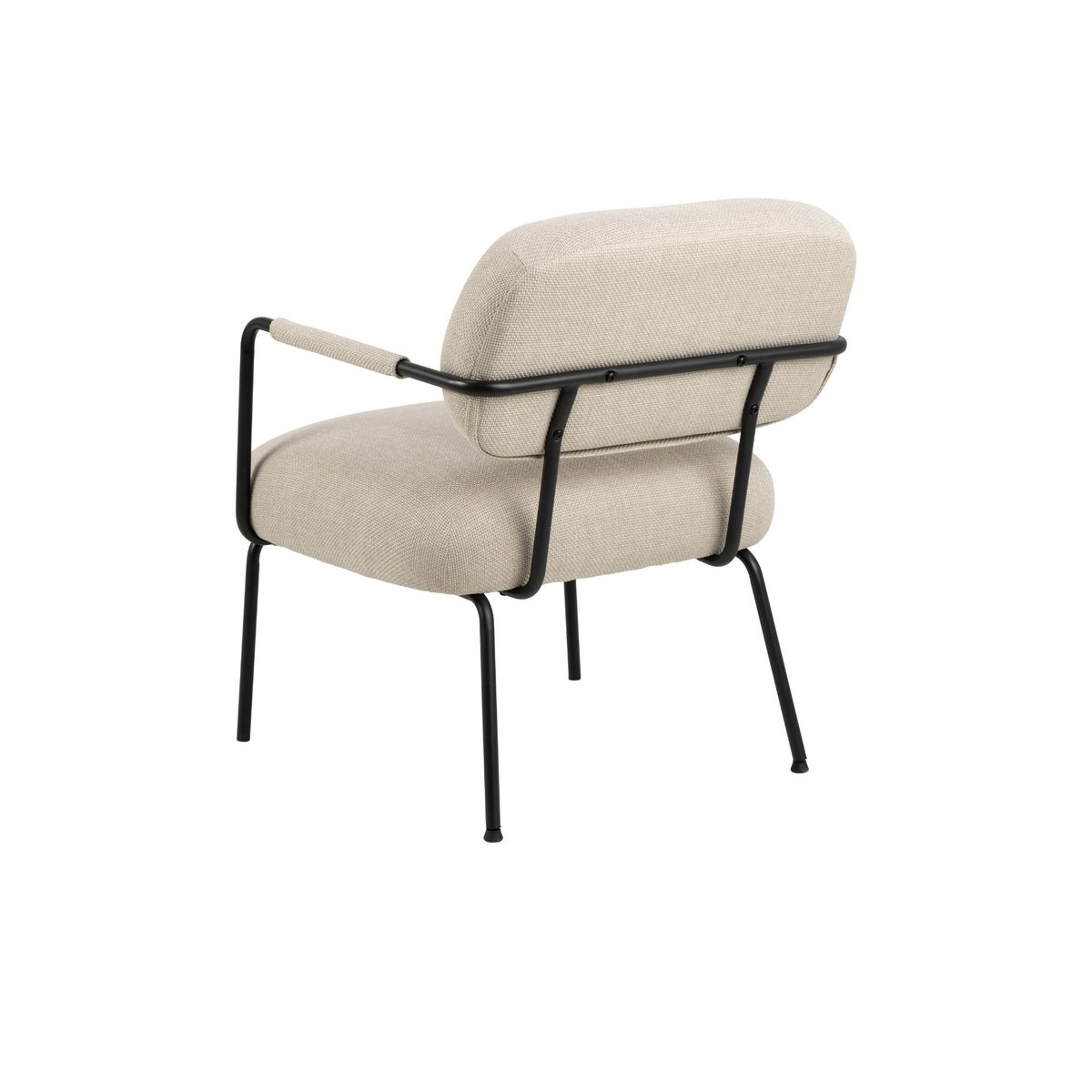 Fauteuil lounge de salon en tissu beige et métal - MALRONE beige, HELLIN, DEPUIS 1862