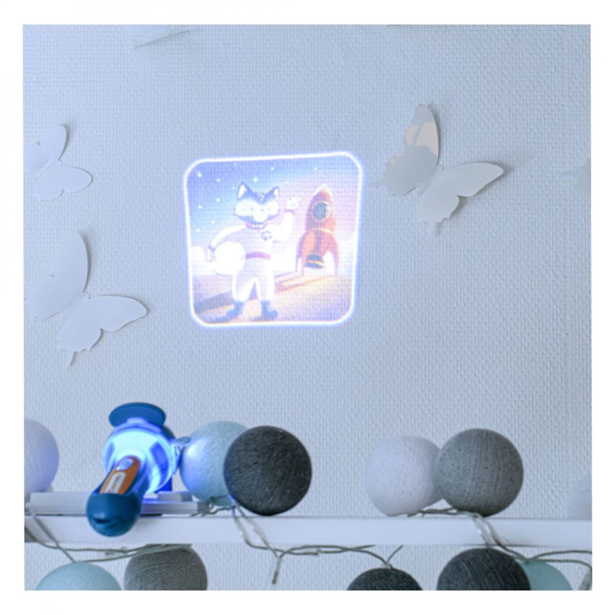 Projecteur à histoire bleu, orange, KIDYWOLF