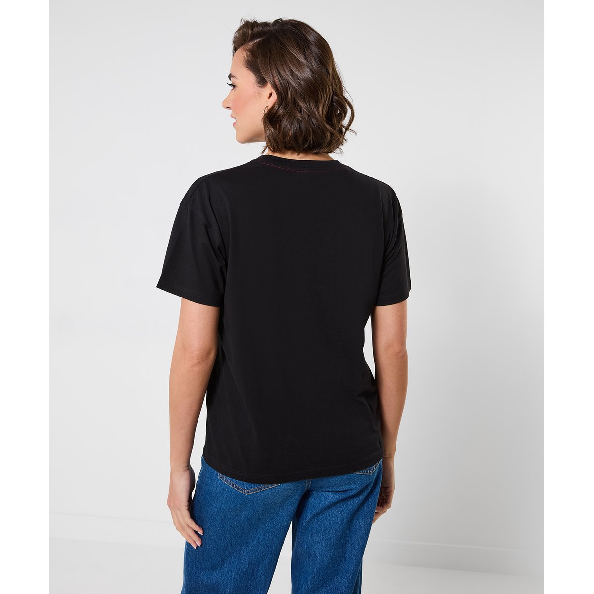T-Shirt à Manches Courtes Brodé Love Forever noir, JOE BROWNS