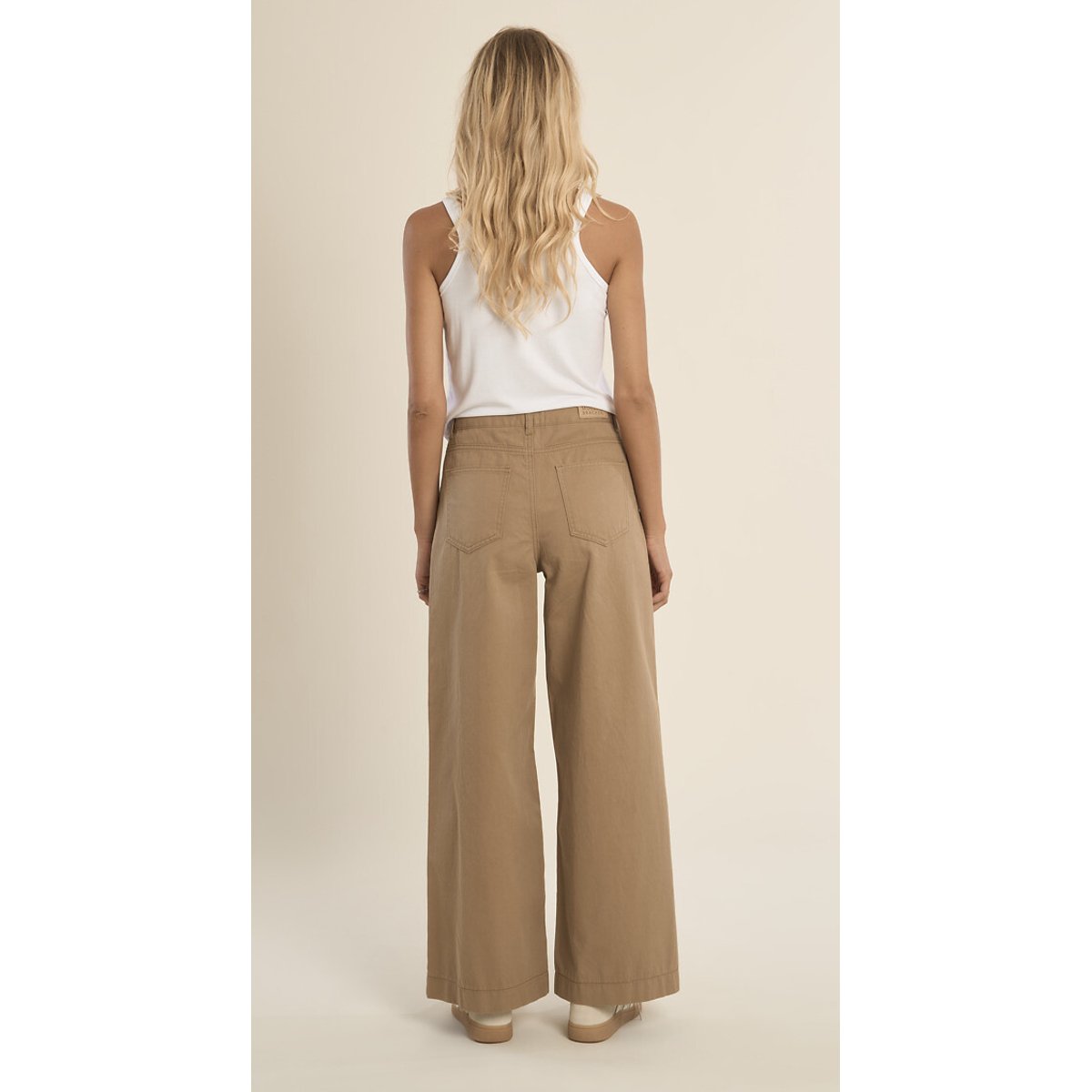 Pantalon large taille haute camel, MOLLY BRACKEN