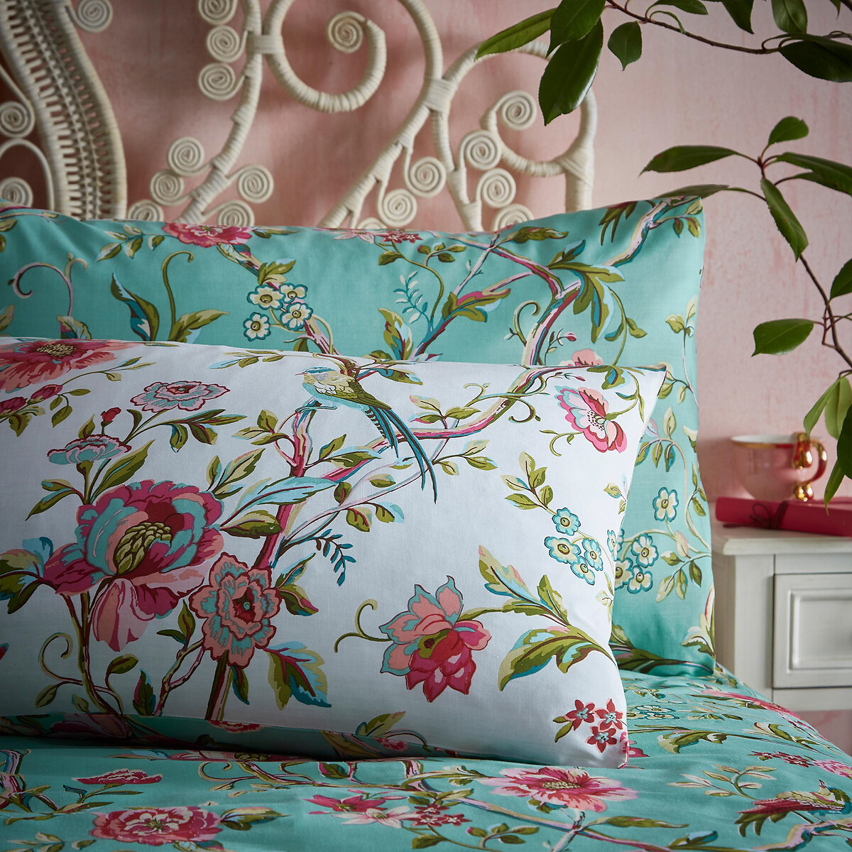 Vintage Chinoiserie Cotton Cotton Mix Duvet Cover and Pillowcase Set jade, FURN.