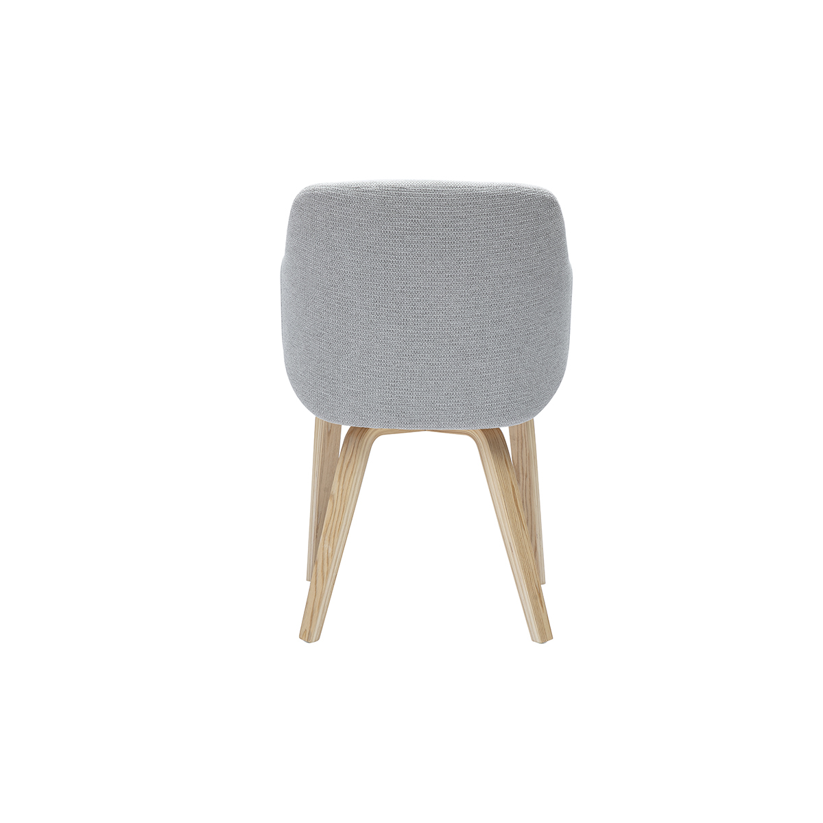 Chaise en tissu chenille gris et bois clair EARL gris, MILIBOO