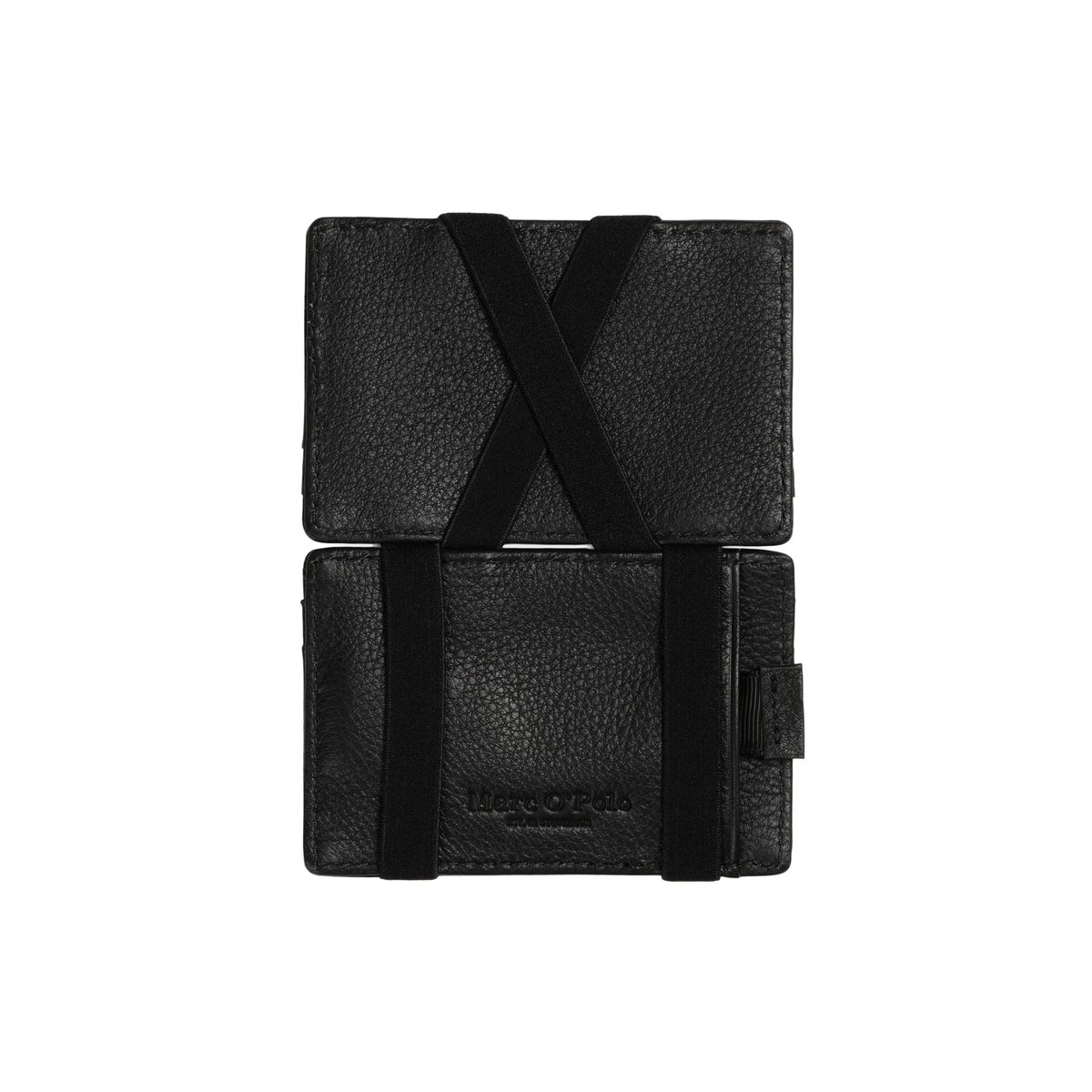 Étui à cartes modèle Malte en cuir de vachette de haute qualité noir, MARC O'POLO