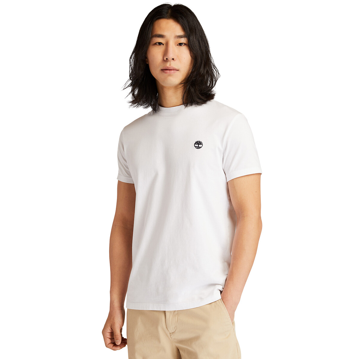 T-shirt col rond slim Dunstan River blanc, TIMBERLAND