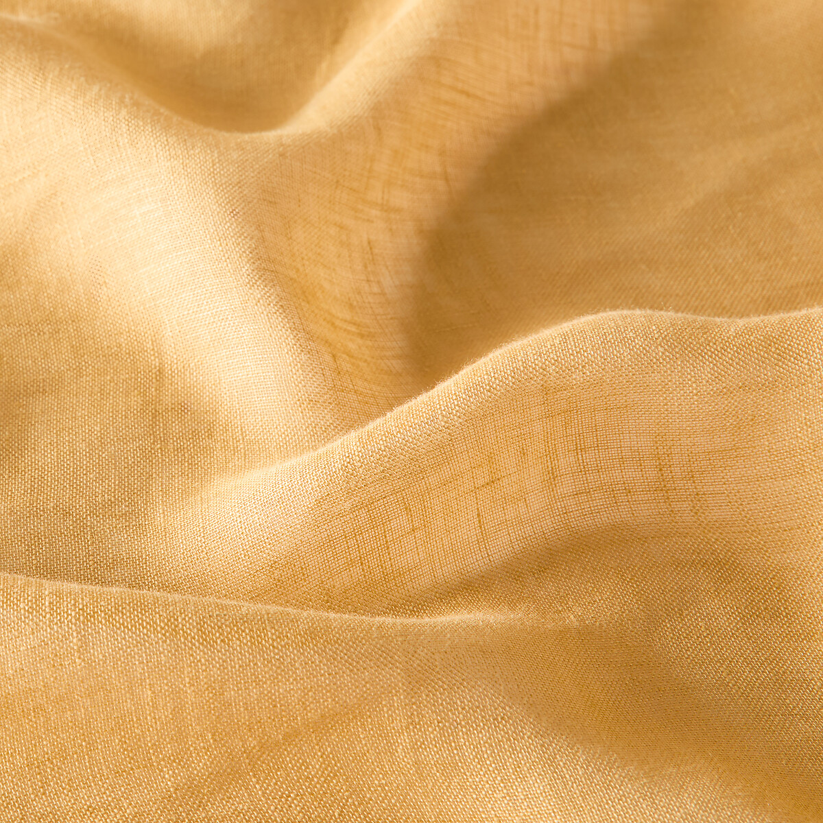 Onega Linen Pencil Pleat Wave Voile Panel yellow, LA REDOUTE INTERIEURS
