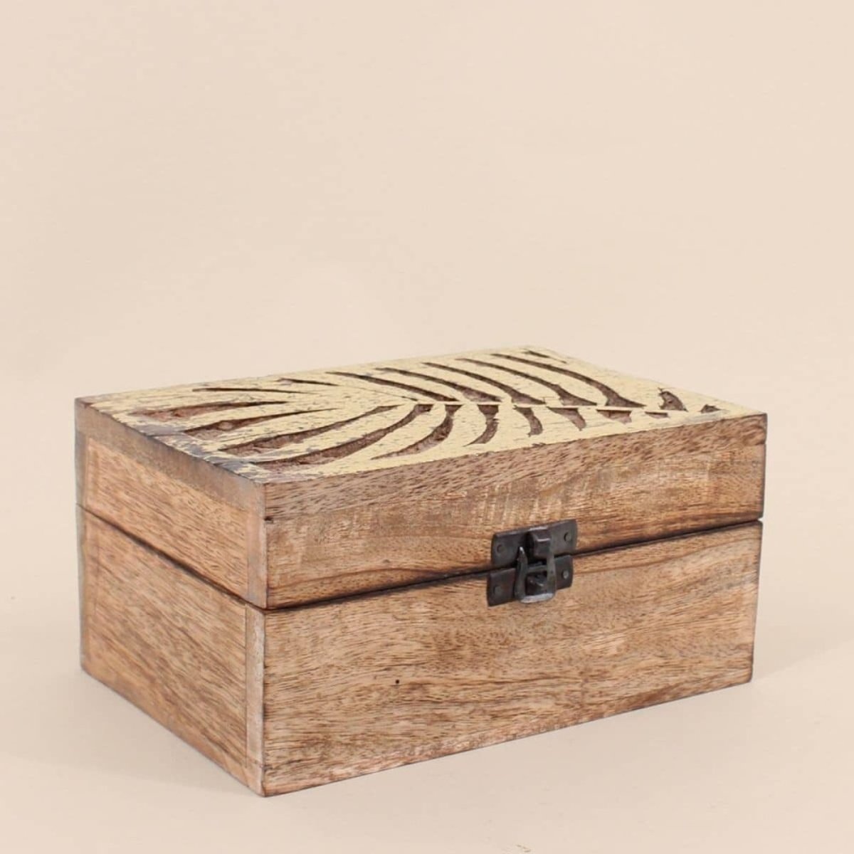 Boite en bois couvercle 13x19cm naturel, ORNAMI