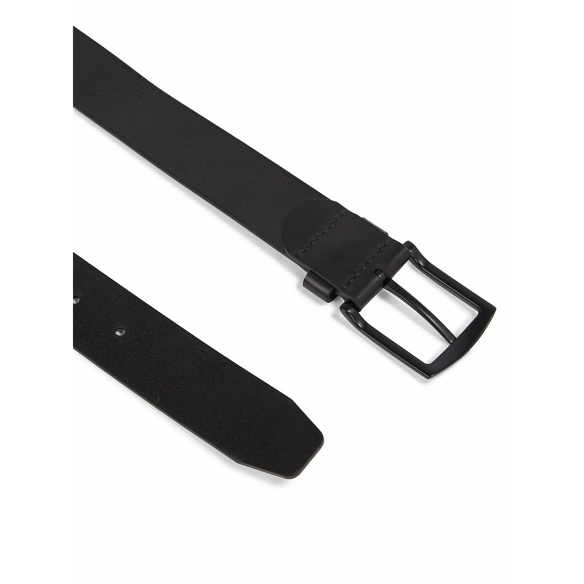 Ceinture en cuir Denton Matte 3,5 cm noir, TOMMY HILFIGER
