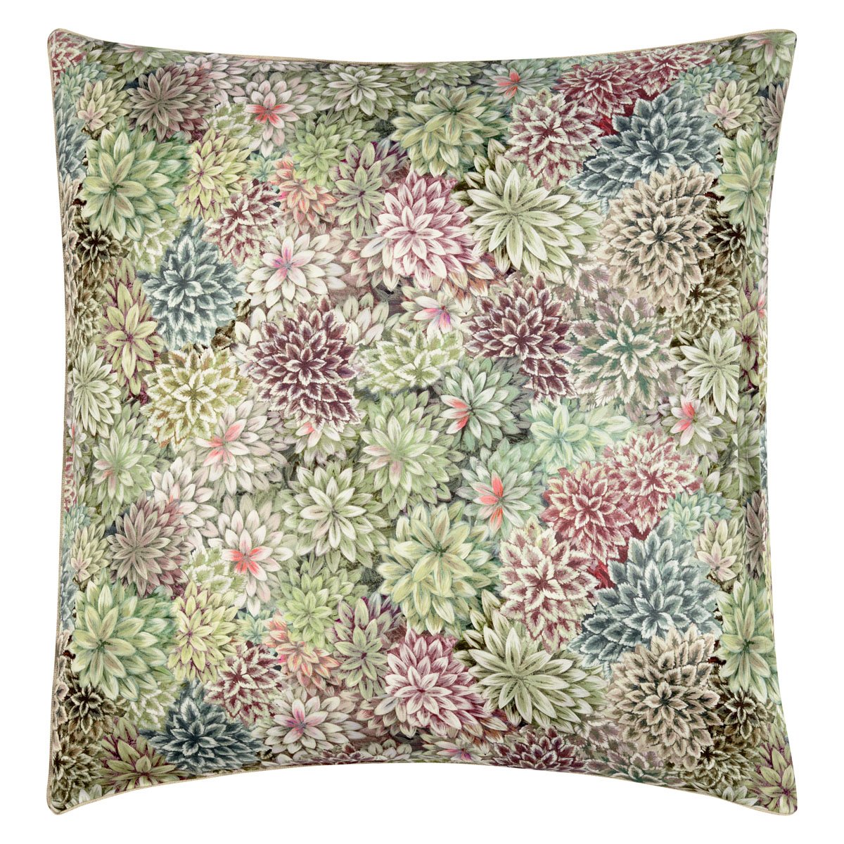 Taie d'oreiller imprimée en satin de coton, MADHYA vert, DESIGNERS GUILD