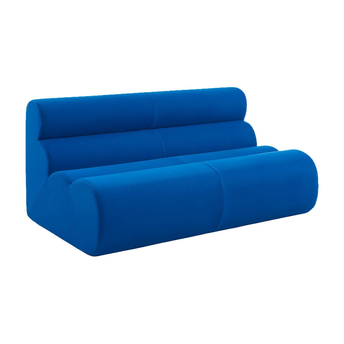 Canapé compressé modulable tissu 3 places avec repose pied NOVA bleu électrique, SWEEEK