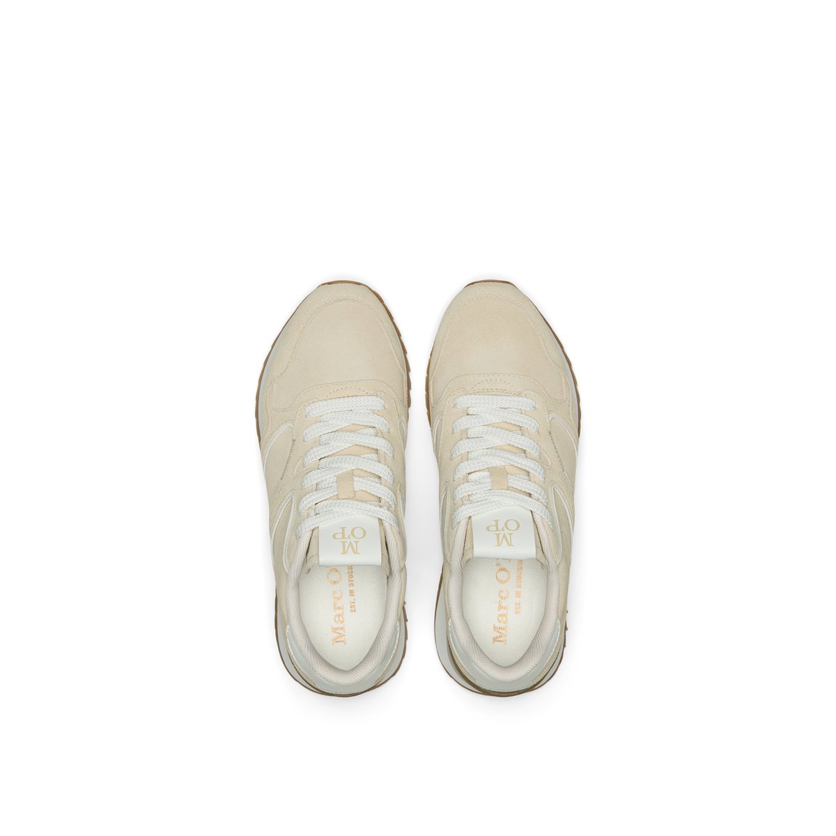 Sneaker modèle Maxima en cuir velours doux gris clair, MARC O'POLO