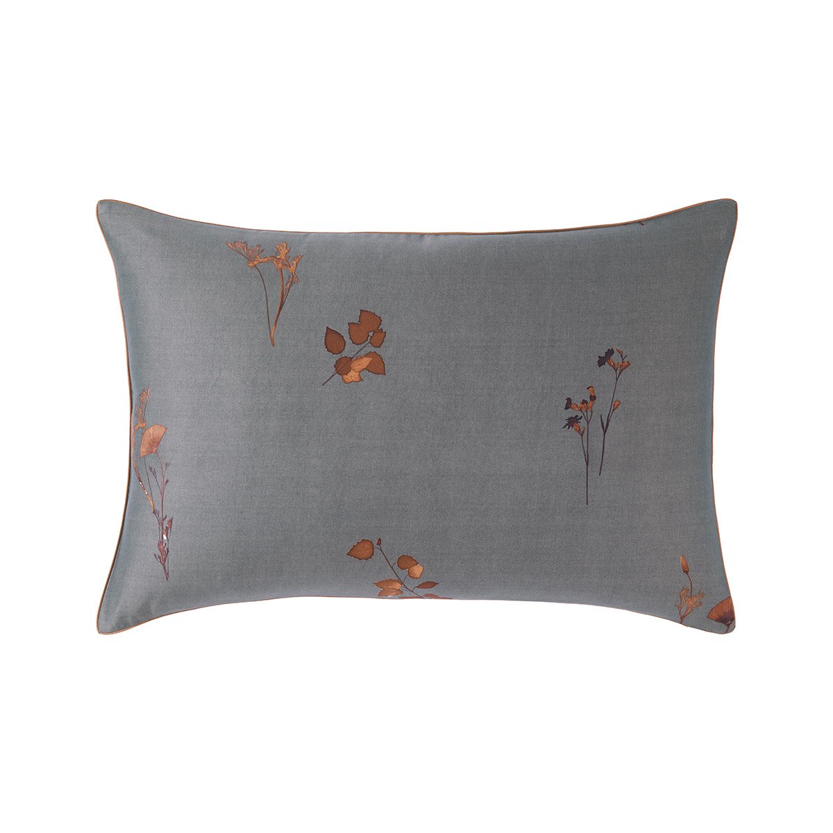 Taie d'oreiller en satin de coton bleu, MIDNIGHT FLOWERS multicolore, BOSS HOME