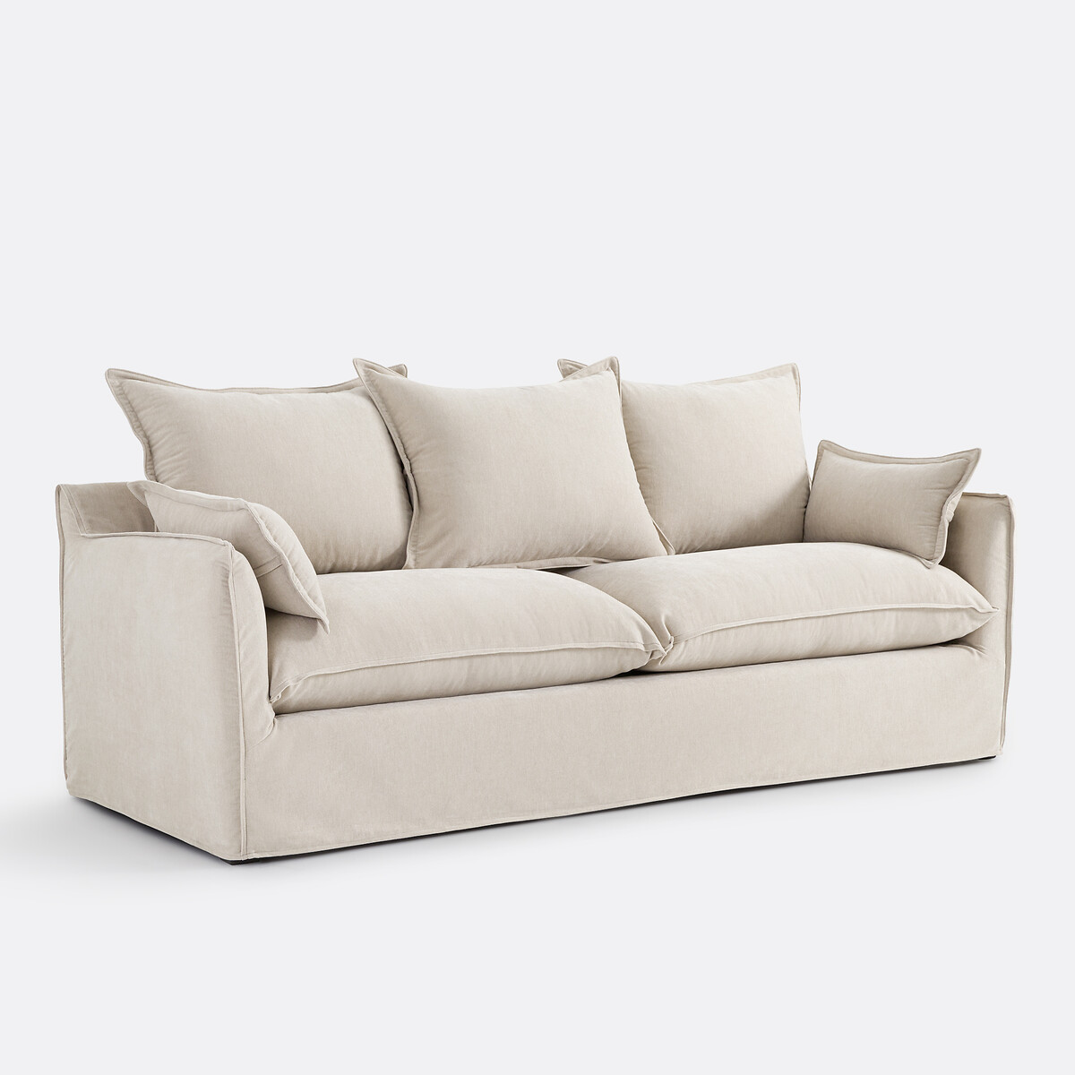 Copridivano in poliestere screziato, ODNA beige, LA REDOUTE INTERIEURS