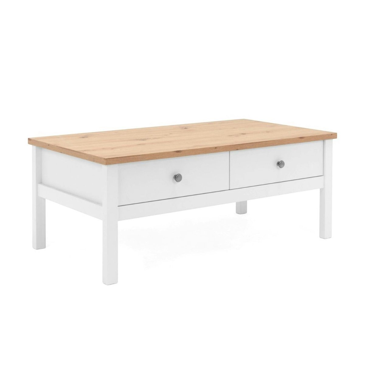 Table basse blanche 2 tiroirs VENZA blanc, PIER IMPORT