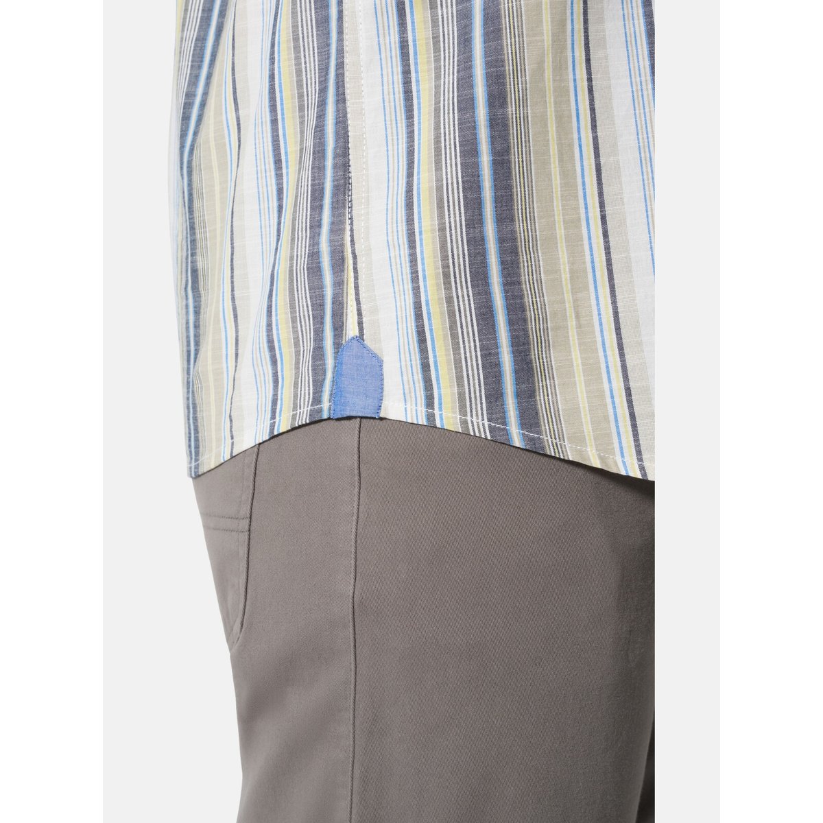 Chemise à manches courtes ROREK beige rayé, JAN VANDERSTORM
