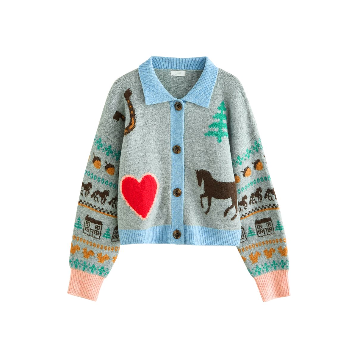 Cardigan à col cheval gris, NEXT