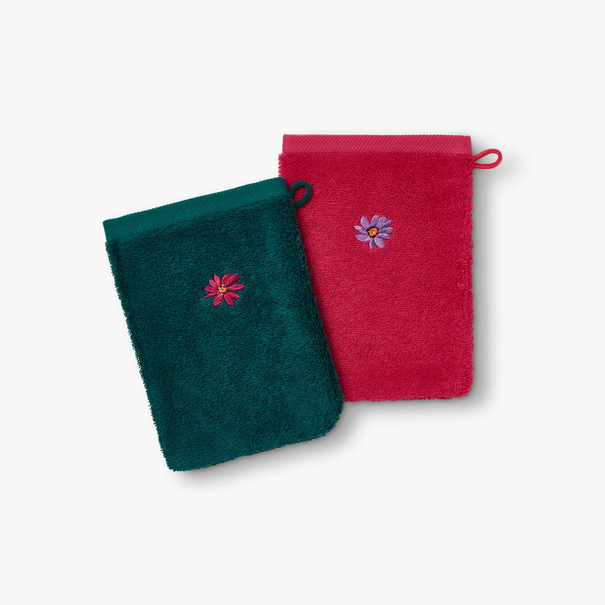 Gant de toilette coton et lyocell GRASSE framboise, CARRE BLANC