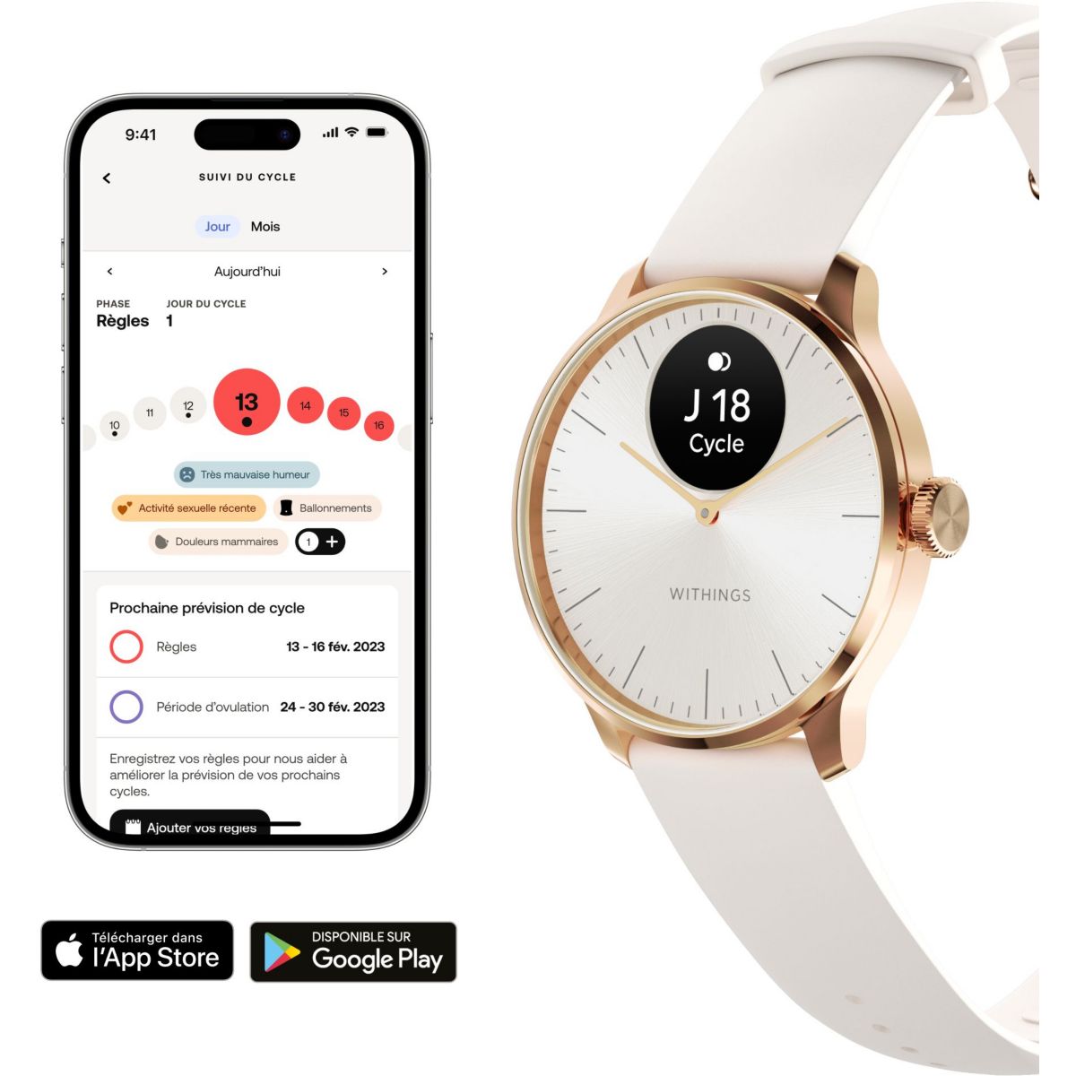 Montre connectée Scanwatch Light or rose, WITHINGS