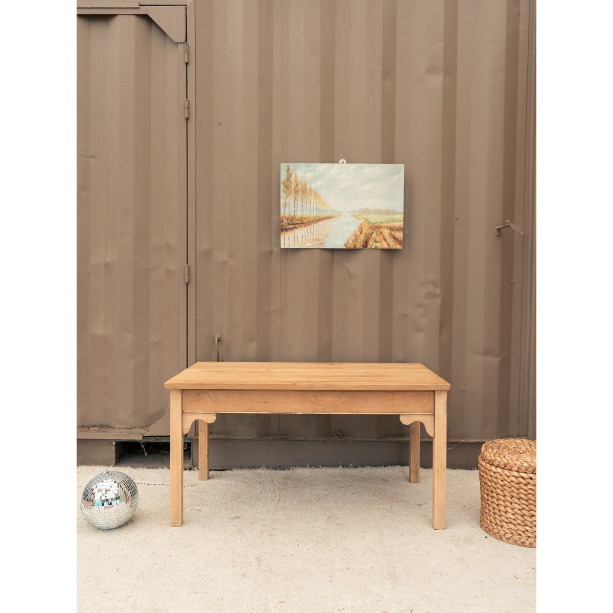 Table basse en chêne Léonie N°1587 - Bon état bois clair, DEBONGOUT