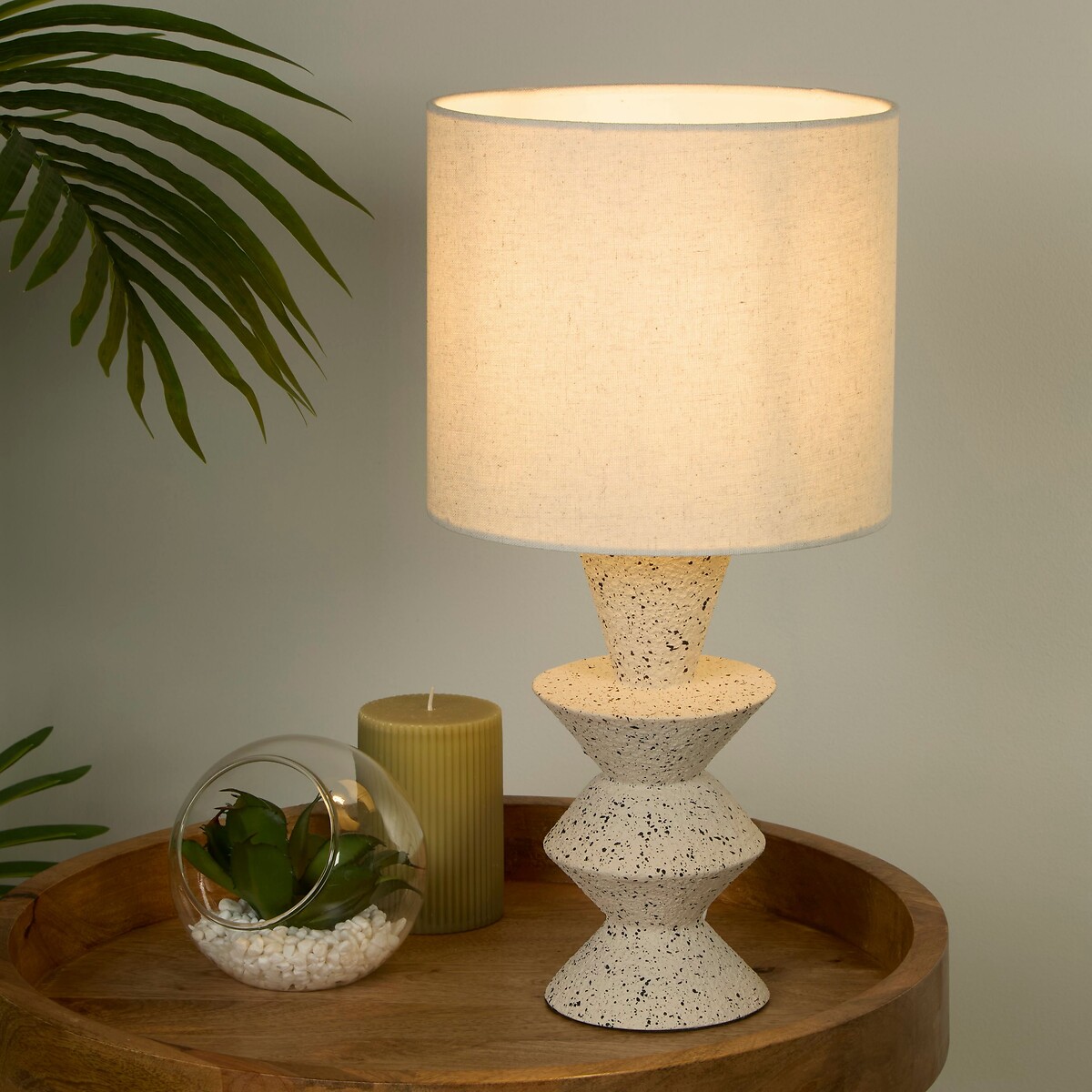 Campo Stoneware Table Lamp with Neutral Shade multi-coloured, SO'HOME