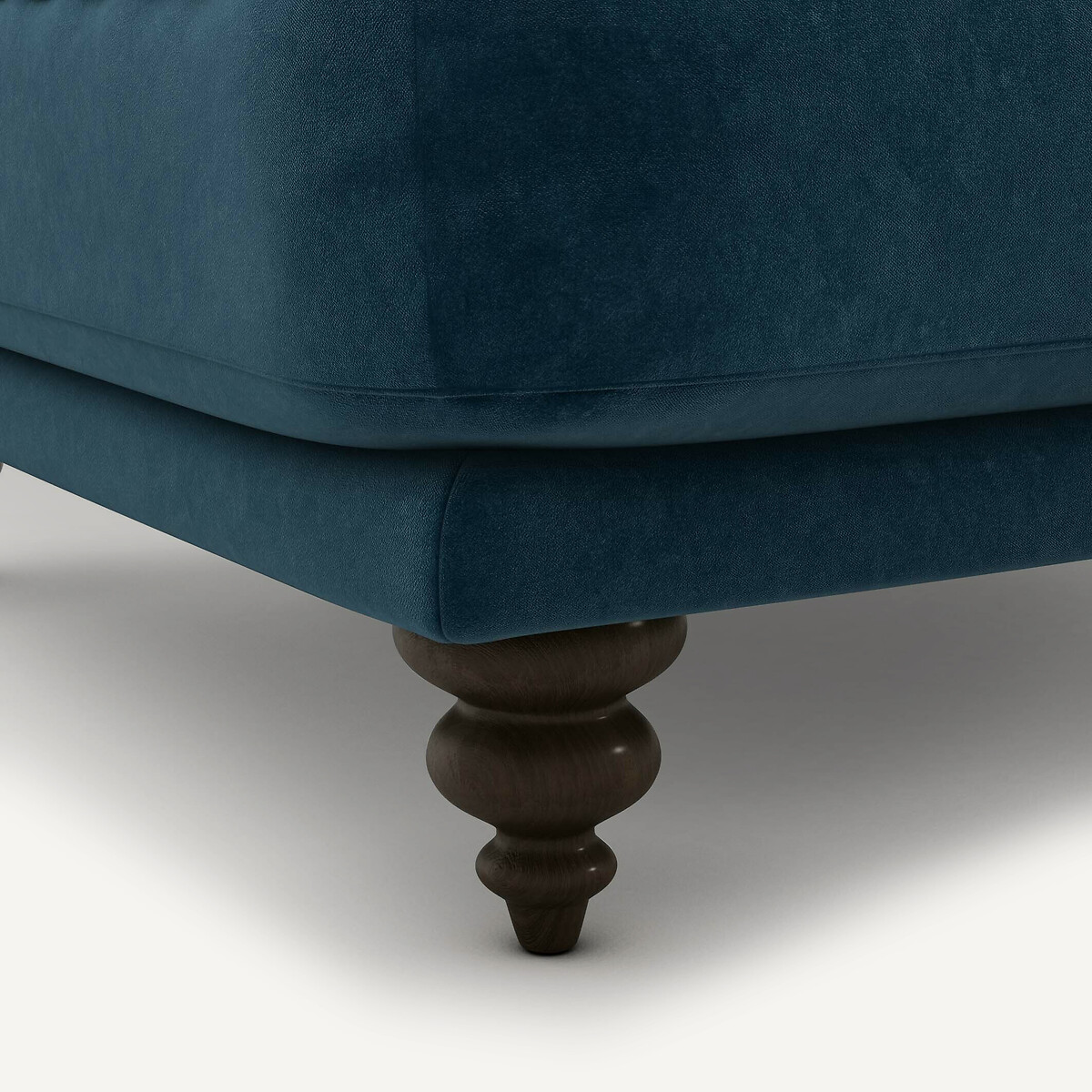Repose-pieds velours, Lazare bleu paon, AM.PM
