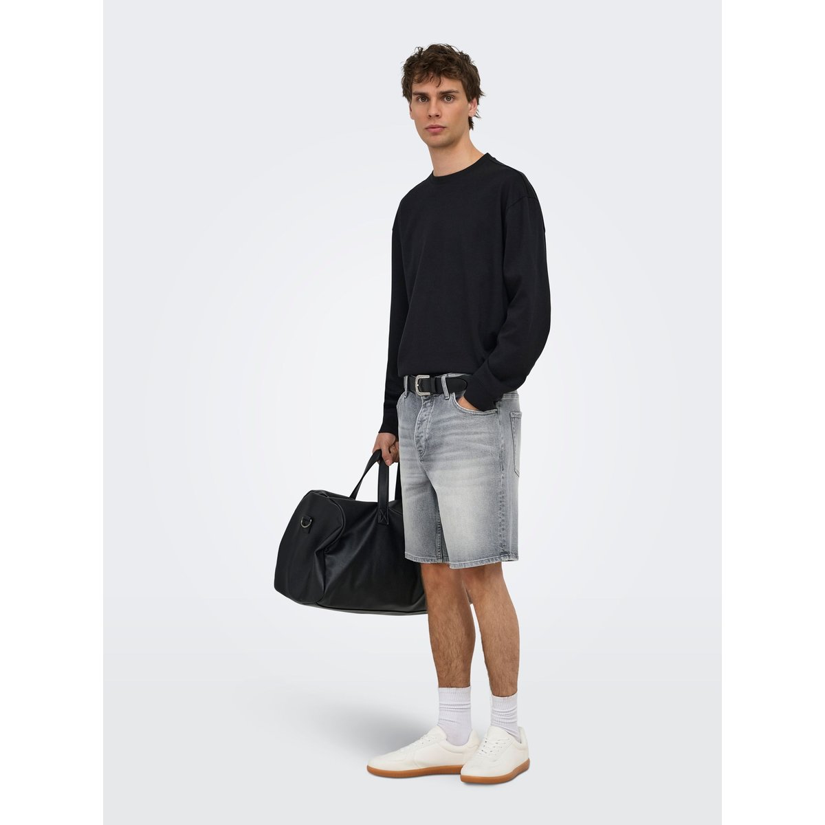Short En Denim grise - medium grey denim 1, ONLY & SONS