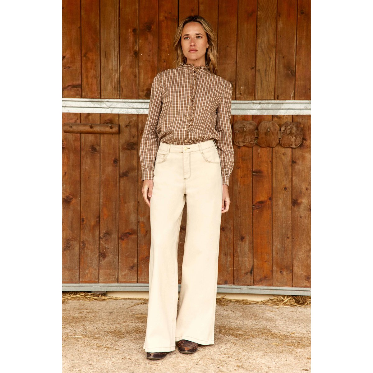 Pantalon large uni PARINA 05-naturel, LA PETITE ETOILE