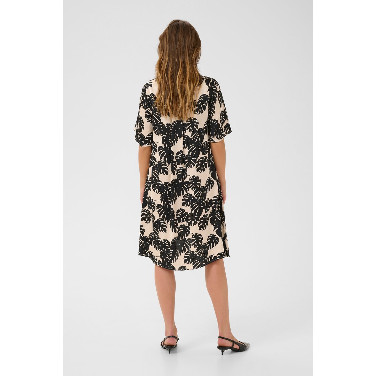 Dress noir black palm leaves, CULTURE