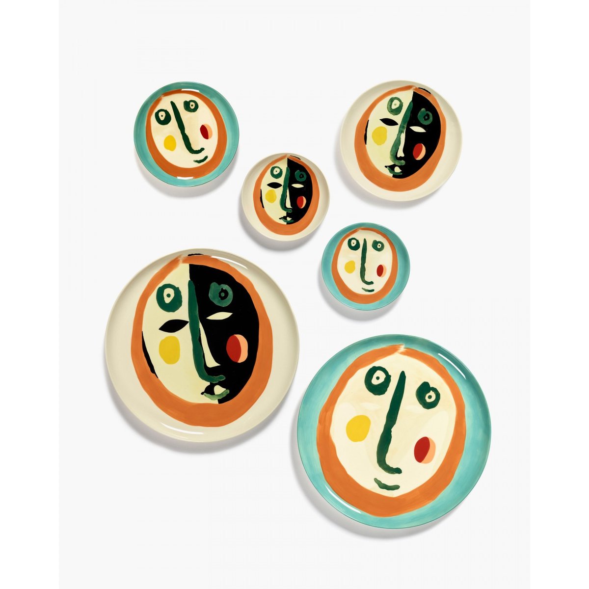 Plat de service Face Feast 02 multicolore, SERAX