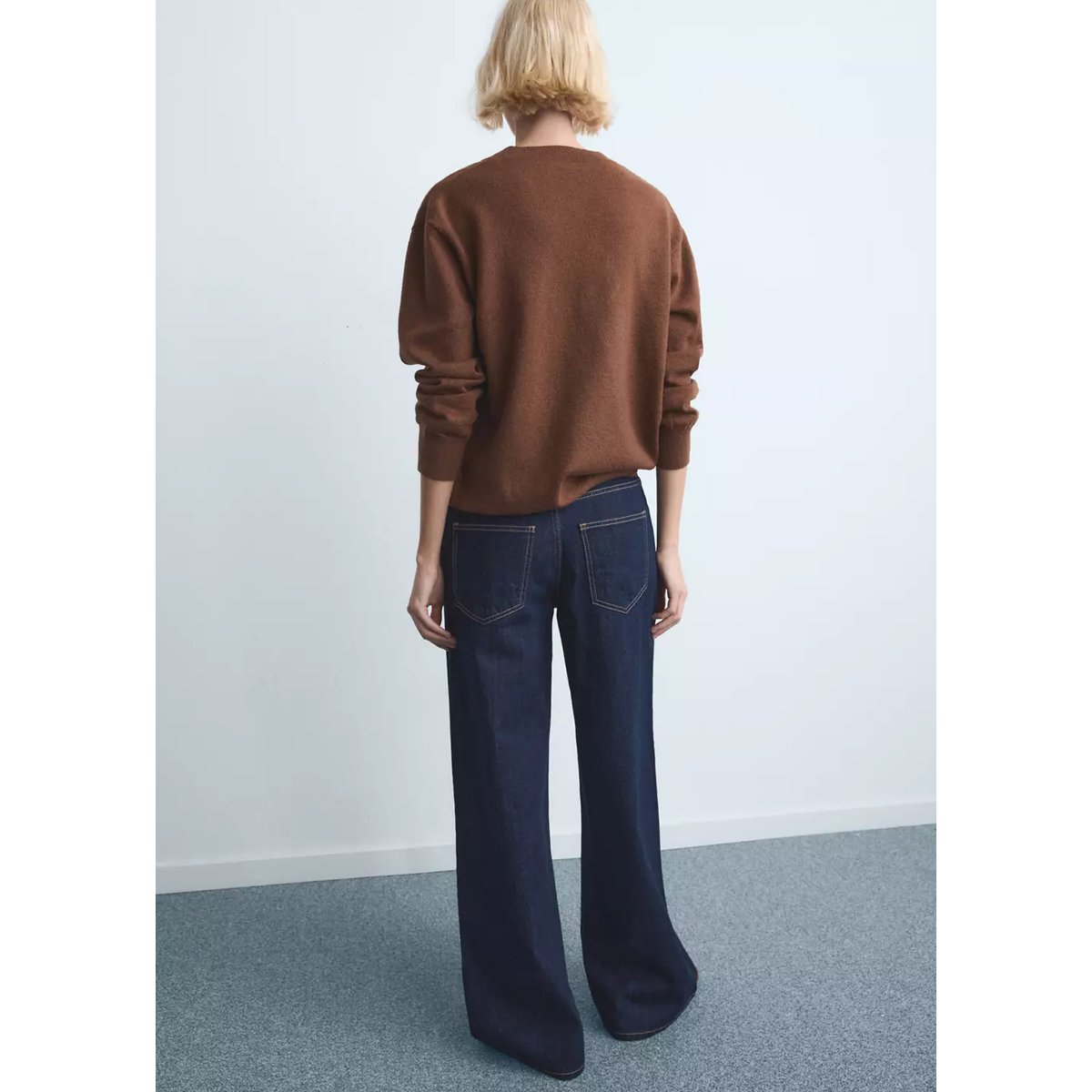 Jean large taille normale bleu, MANGO