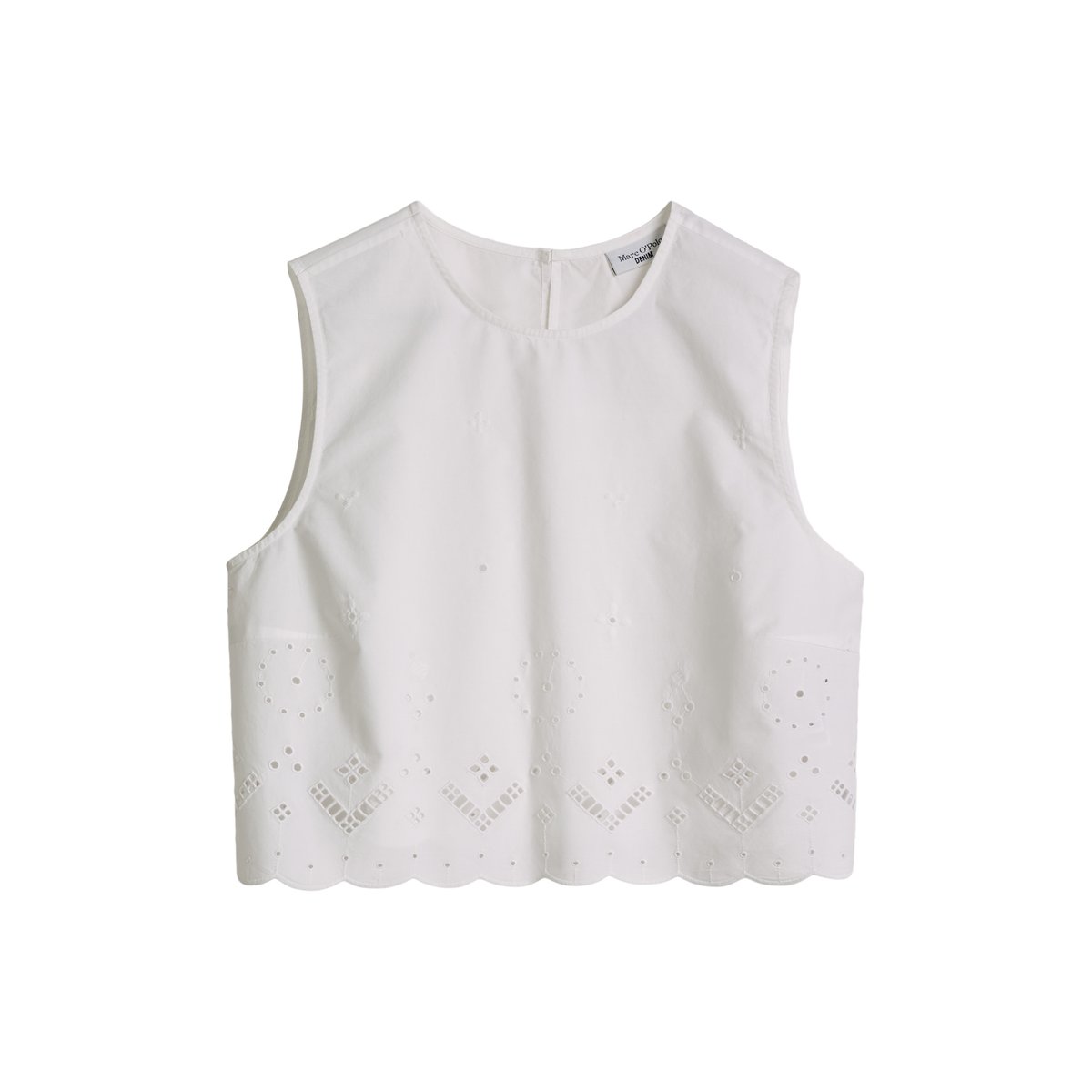 Top en dentelle cropped avec Broderie Anglaise blanc, MARC O’POLO DENIM