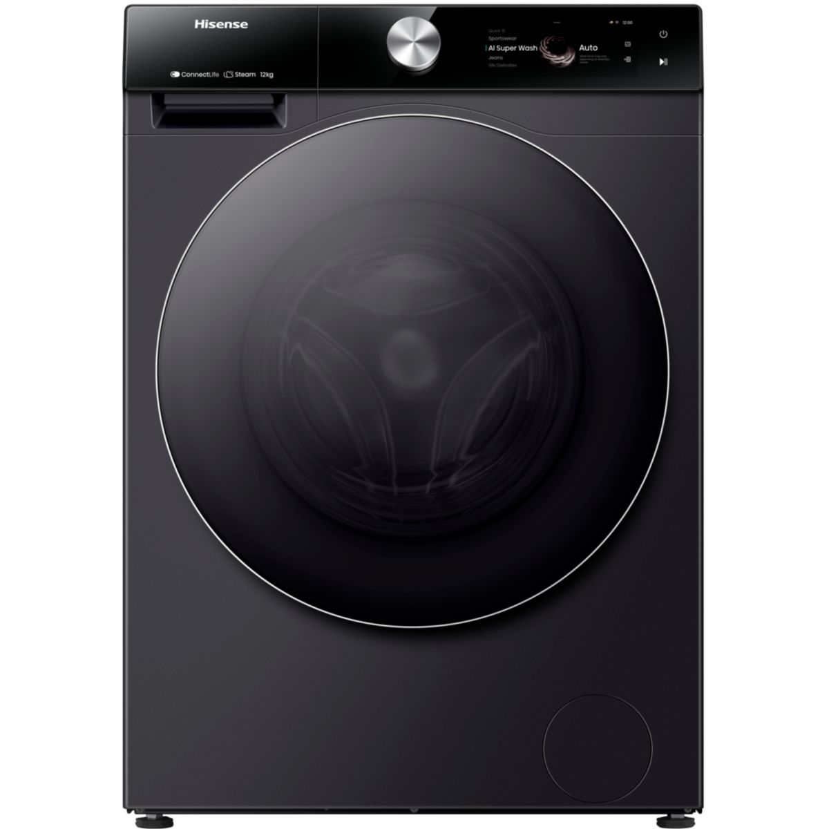 Lave linge hublot WF7S1247BB couleur unique, HISENSE