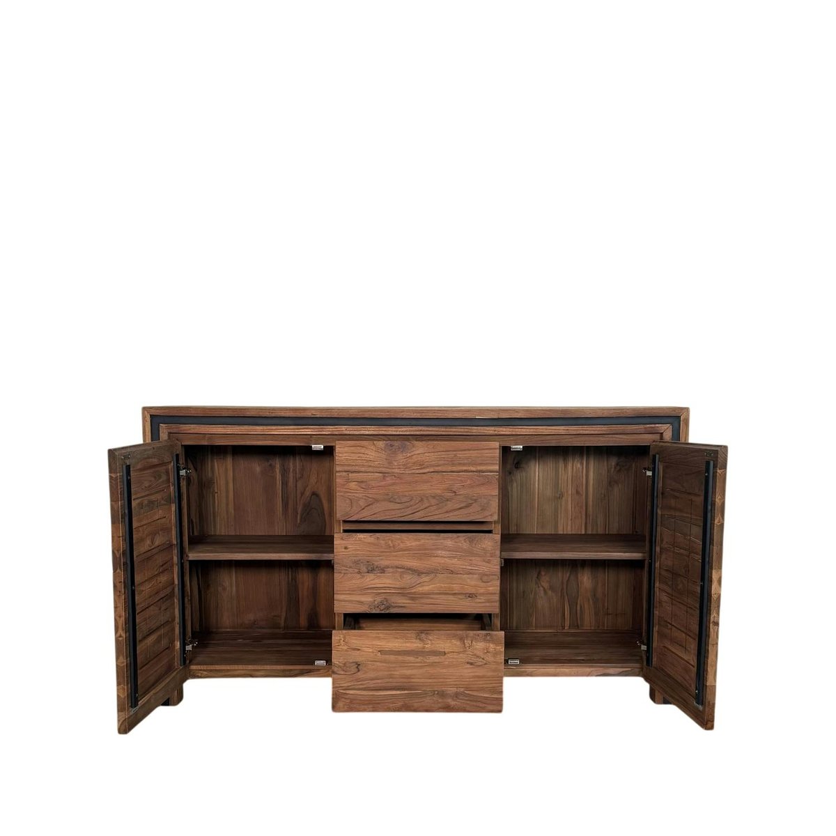 Buffet en bois recyclé de teck 2 portes 3 tiroirs VADOD bois naturel, PIER IMPORT