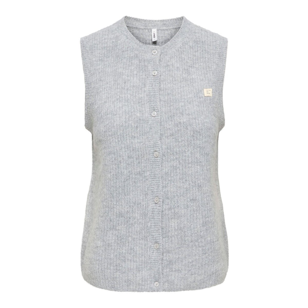 Gilet sans manches avec patch poitrine gris, ONLY