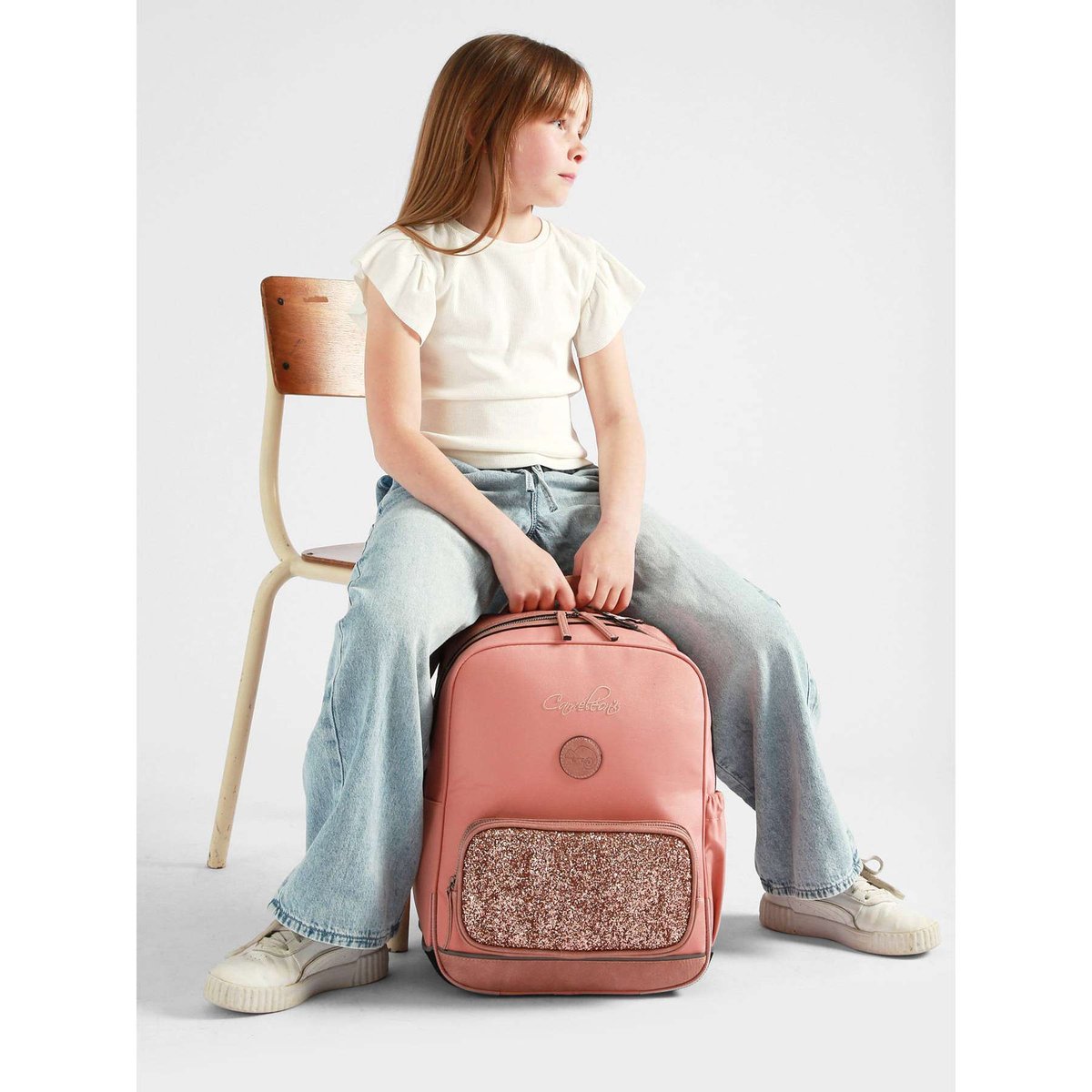 Sac à dos 2 compartiments glossy pink, CAMELEON