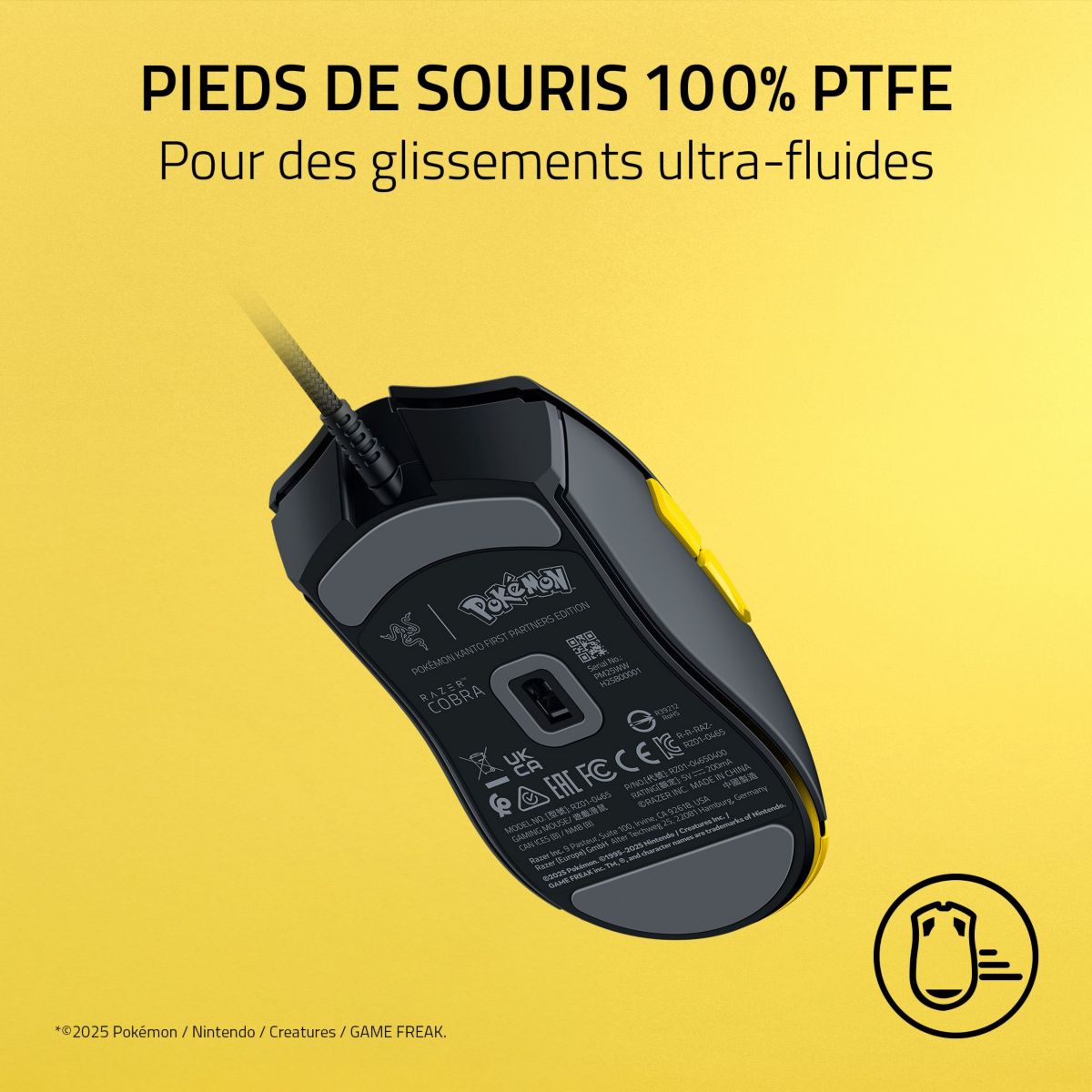 Souris Gamer Filaire COBRA POKÉMON KANTO STARTERS ED couleur unique, RAZER