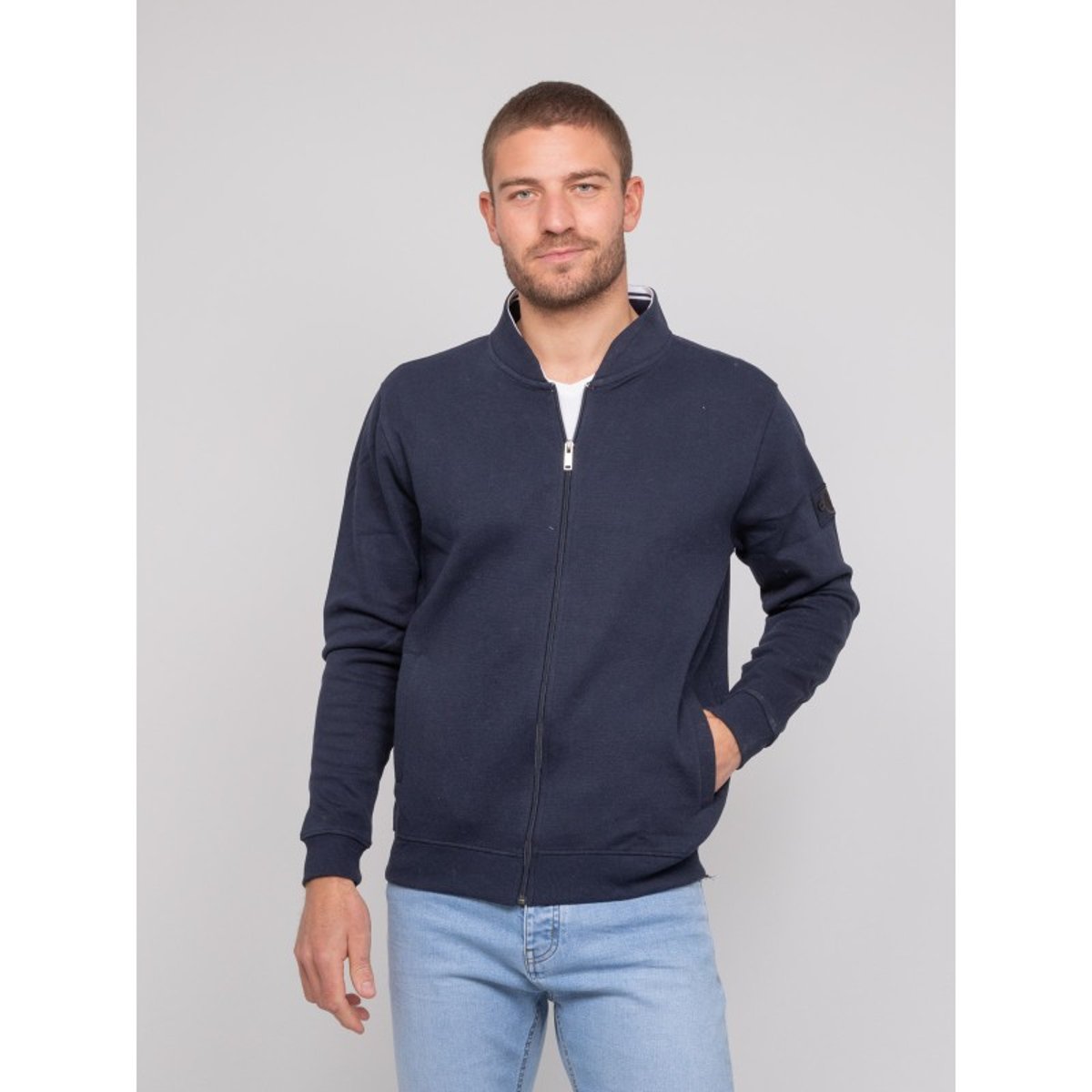 Gilet Zippé Coton Walivio bleu marine, RITCHIE