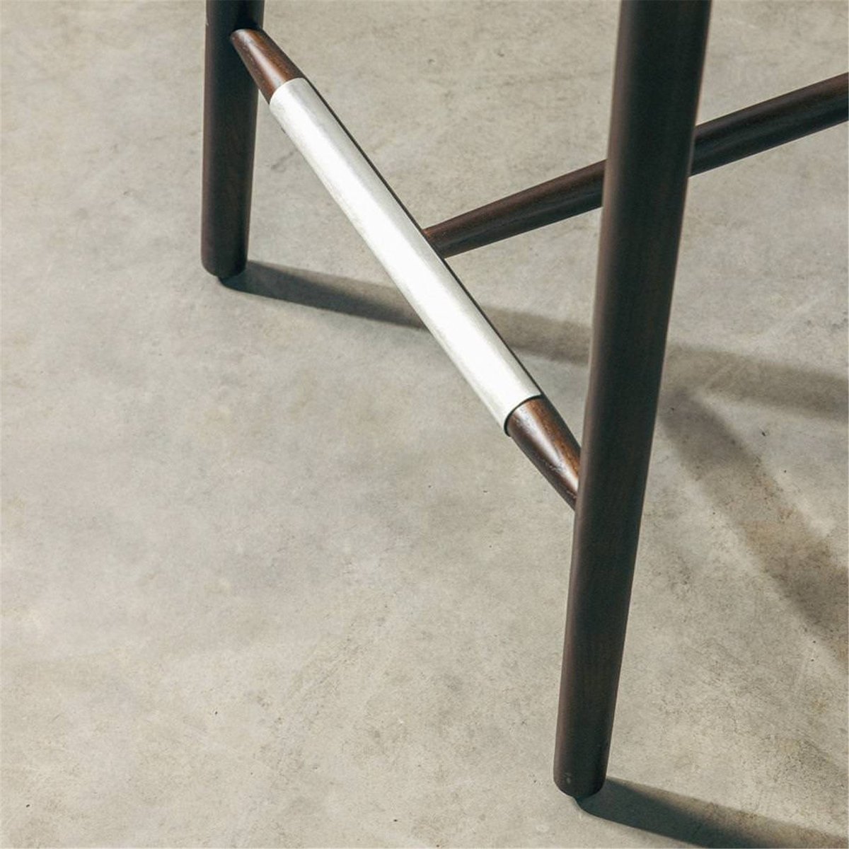 Tabouret de bar collection JULIETTE beige et noyer, RECOLLECTION