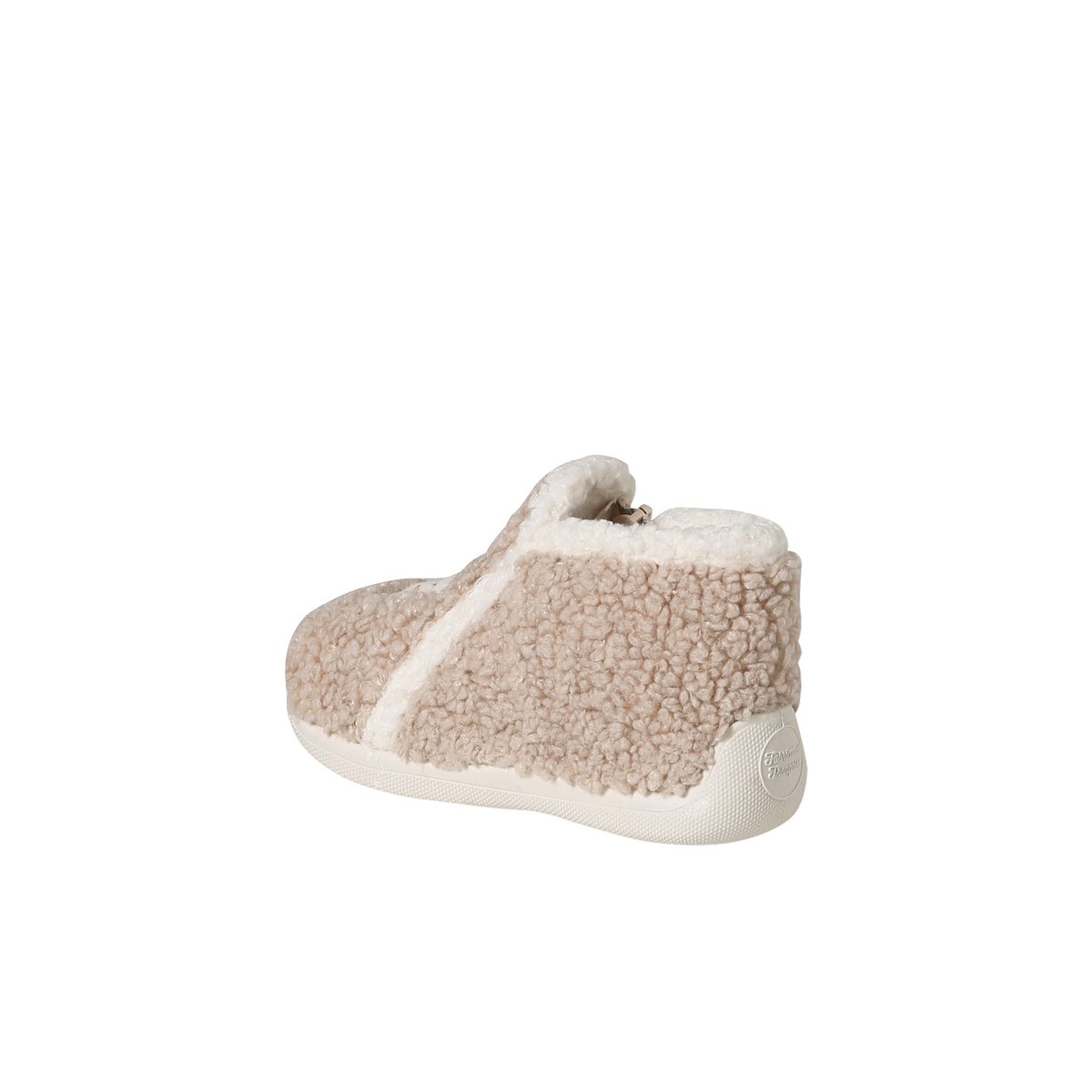 Chaussons textile moutonné fabriqués en France beige, VERTBAUDET