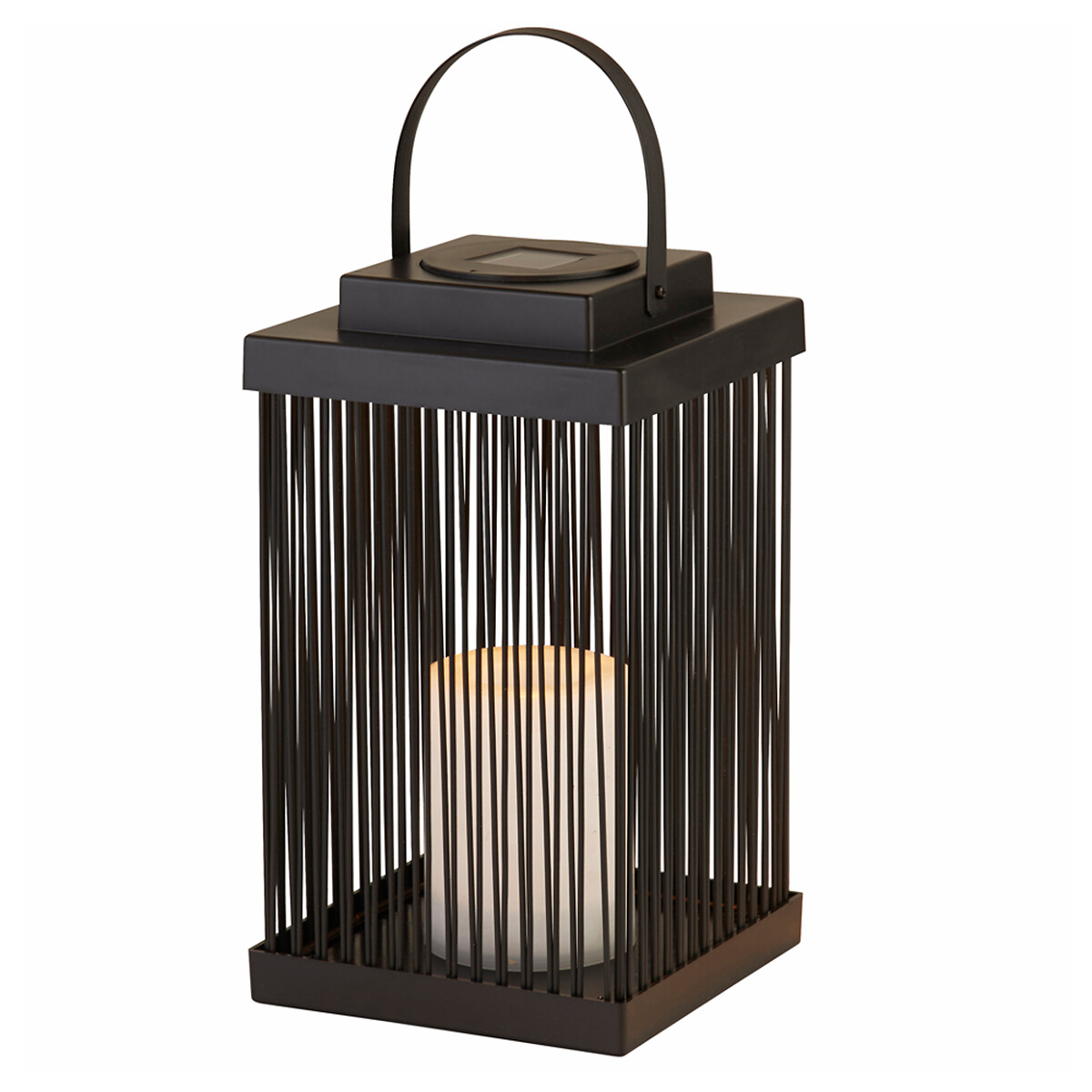 Moore Outdoor Solar Rattan Frame Lantern black, SO'HOME