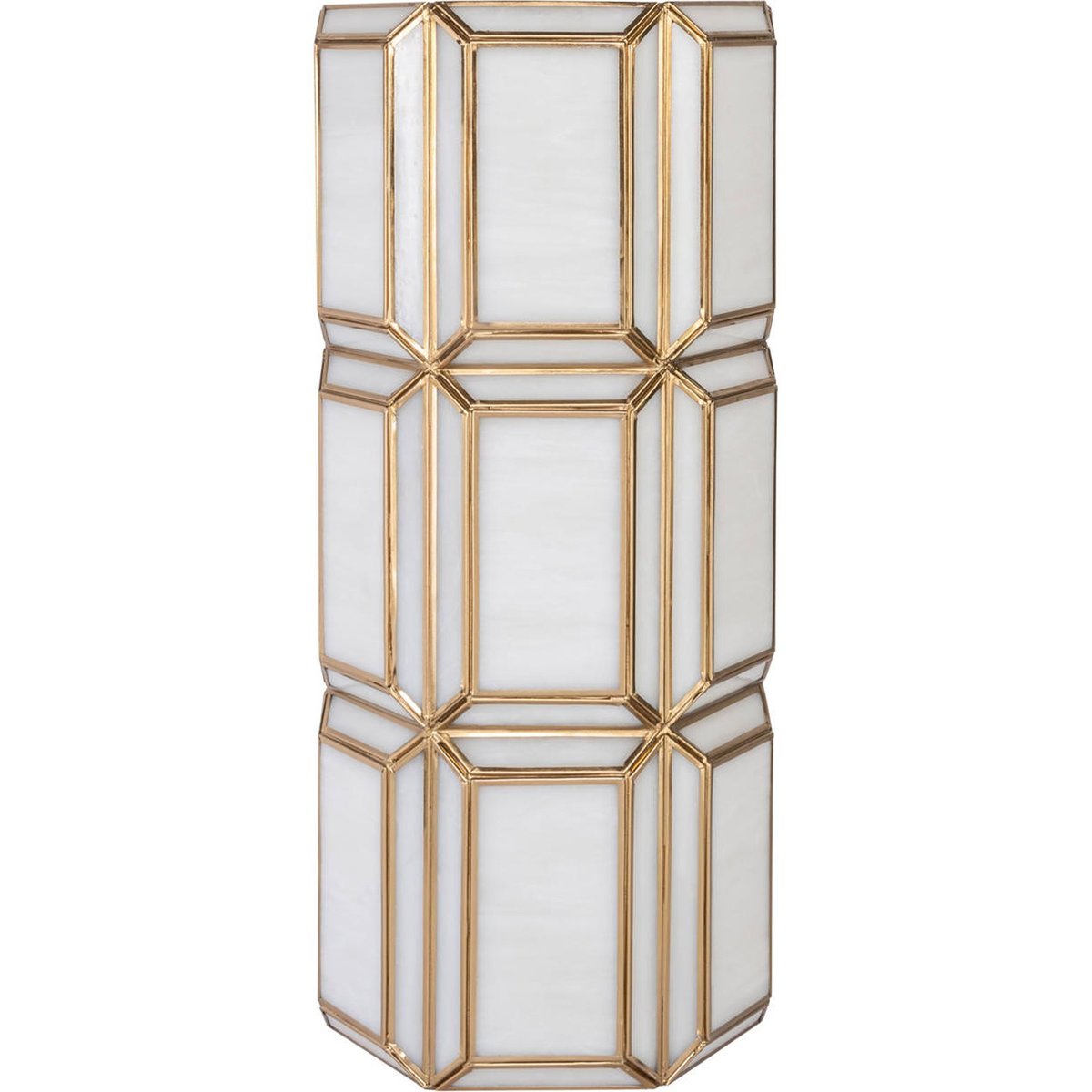 Photophore en verre et laiton antique laiton antique et blanc opalin, RECOLLECTION